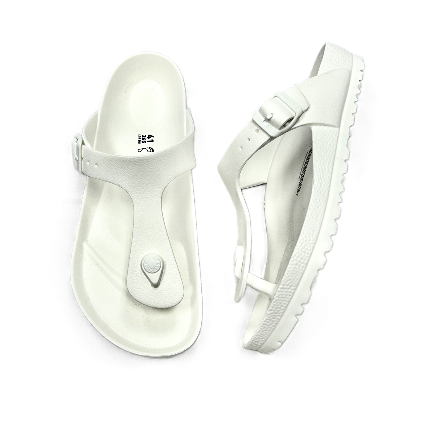 Sandals Flats By Birkenstock In White, Size: 10