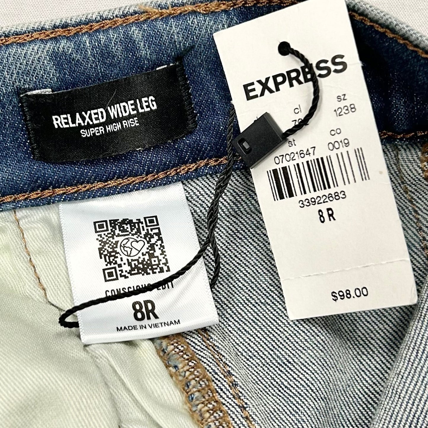 Jeans Straight By Express In Blue Denim, Size: 8