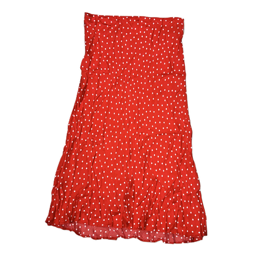 Skirt Midi By Maeve In Red & White, Size: L