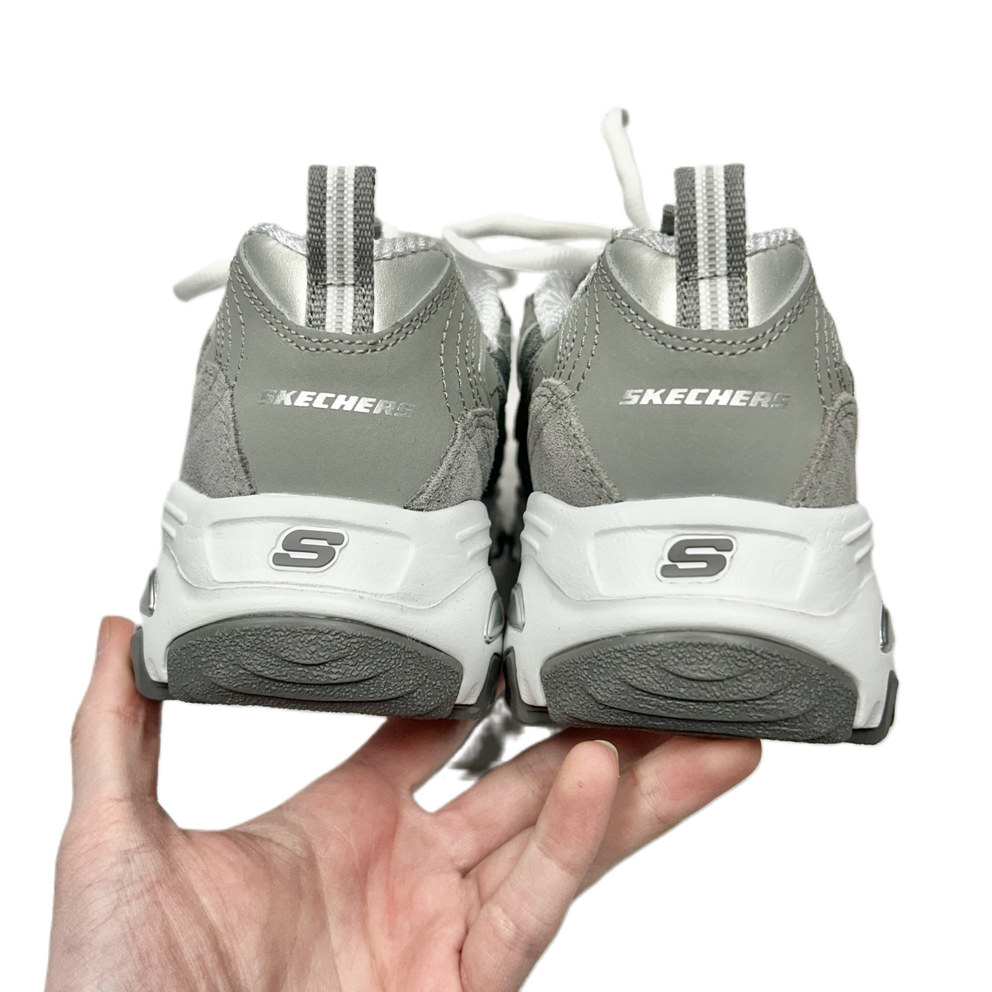 Shoes Athletic By Skechers In Grey & White, Size: 6