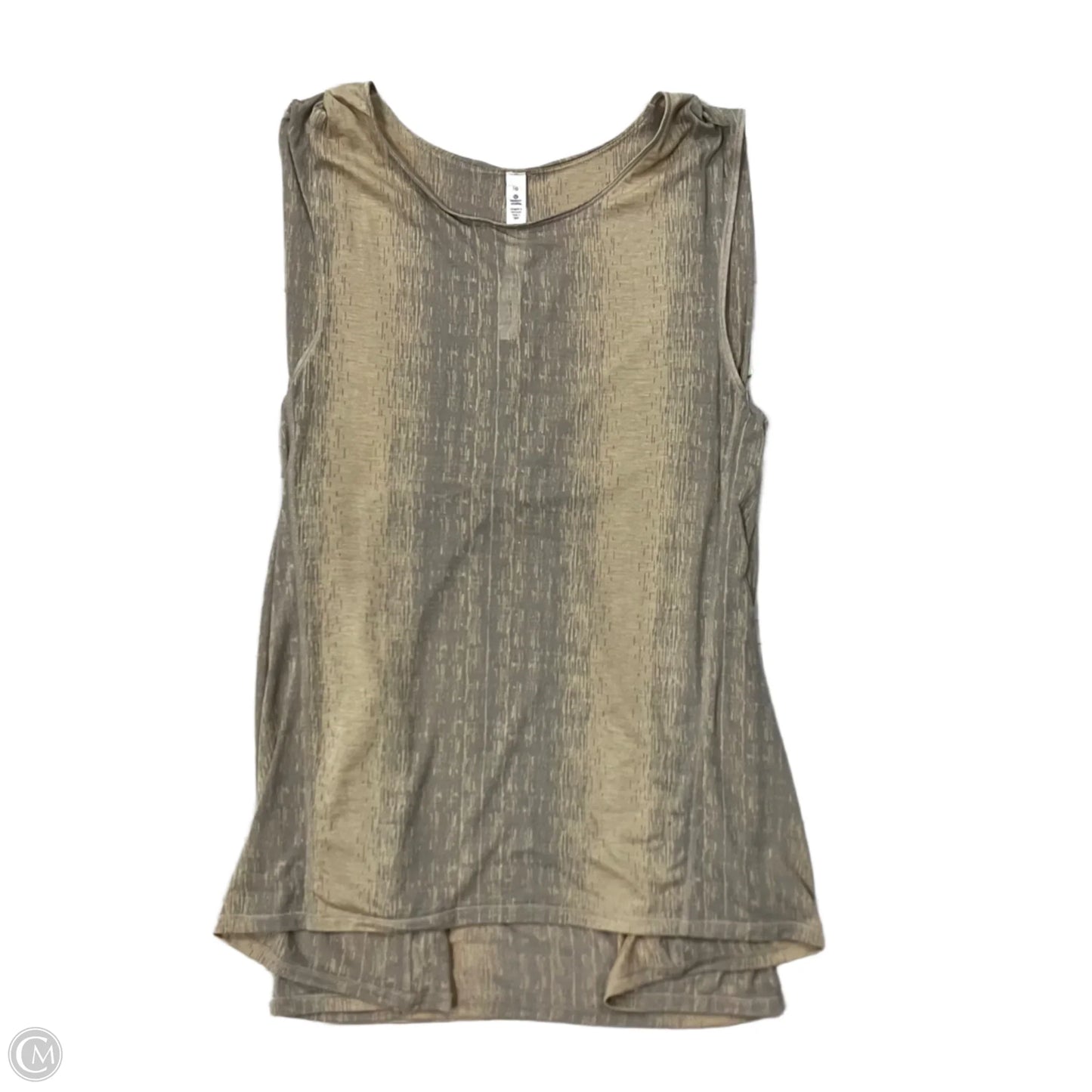 Athletic Tank Top By Lululemon In Grey & Tan, Size: M