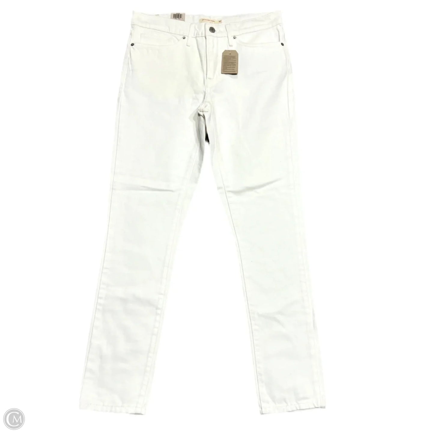 Jeans Skinny By Levis In White Denim, Size: 10