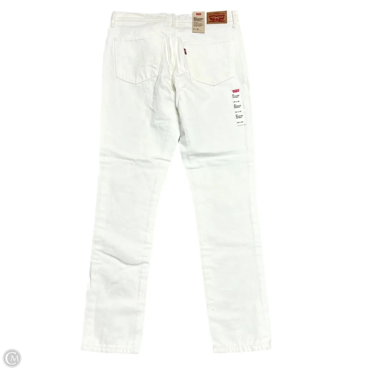 Jeans Skinny By Levis In White Denim, Size: 10