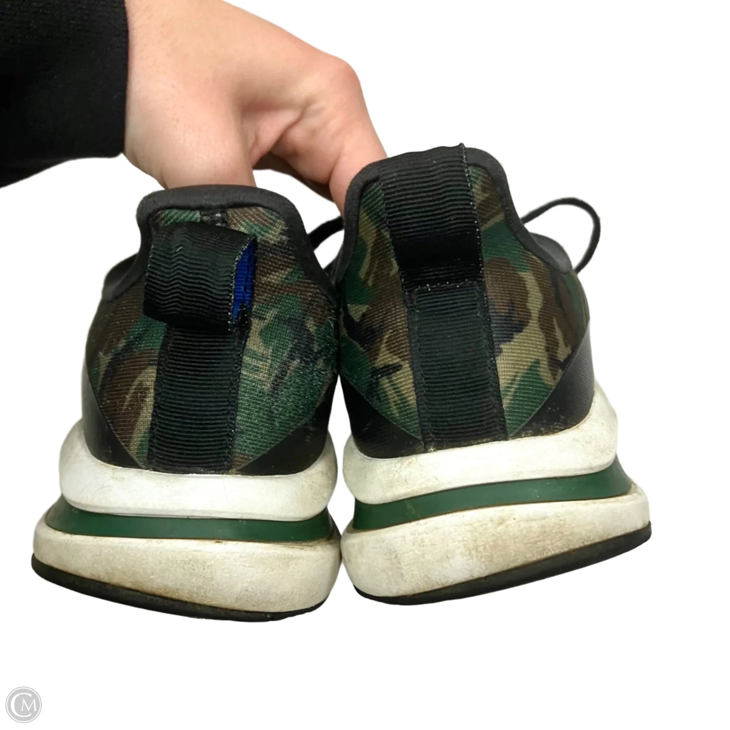 Shoes Athletic By Adidas In Camouflage Print, Size: 7.5