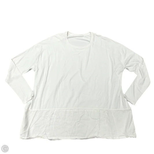 Athletic Top Long Sleeve Collar By Lululemon In White, Size: M
