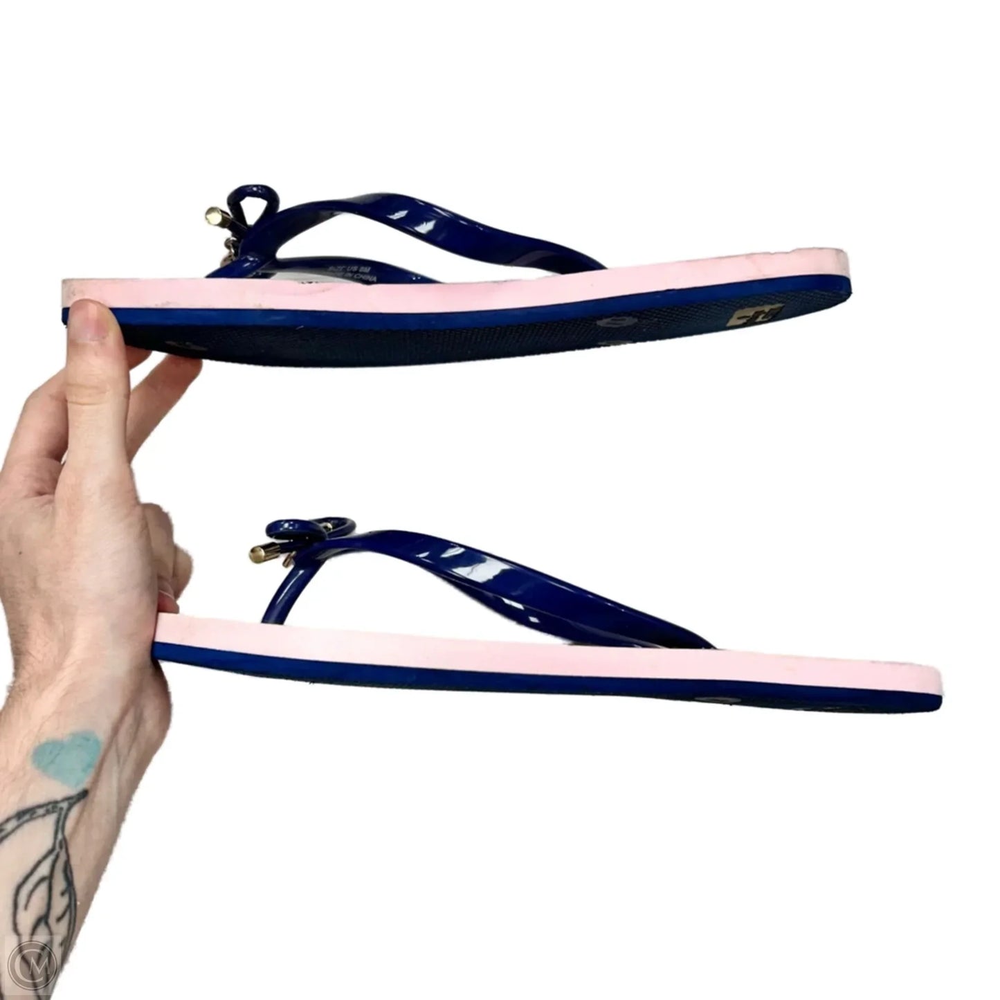 Sandals Designer By Kate Spade In Blue & Pink, Size: 8