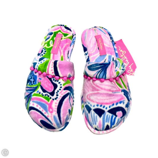Slippers Designer By Lilly Pulitzer In Blue & Pink, Size: 5/6
