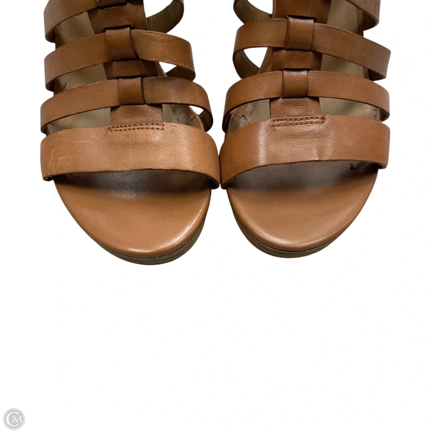 Sandals Heels Stiletto By Via Spiga In Brown, Size: 8.5