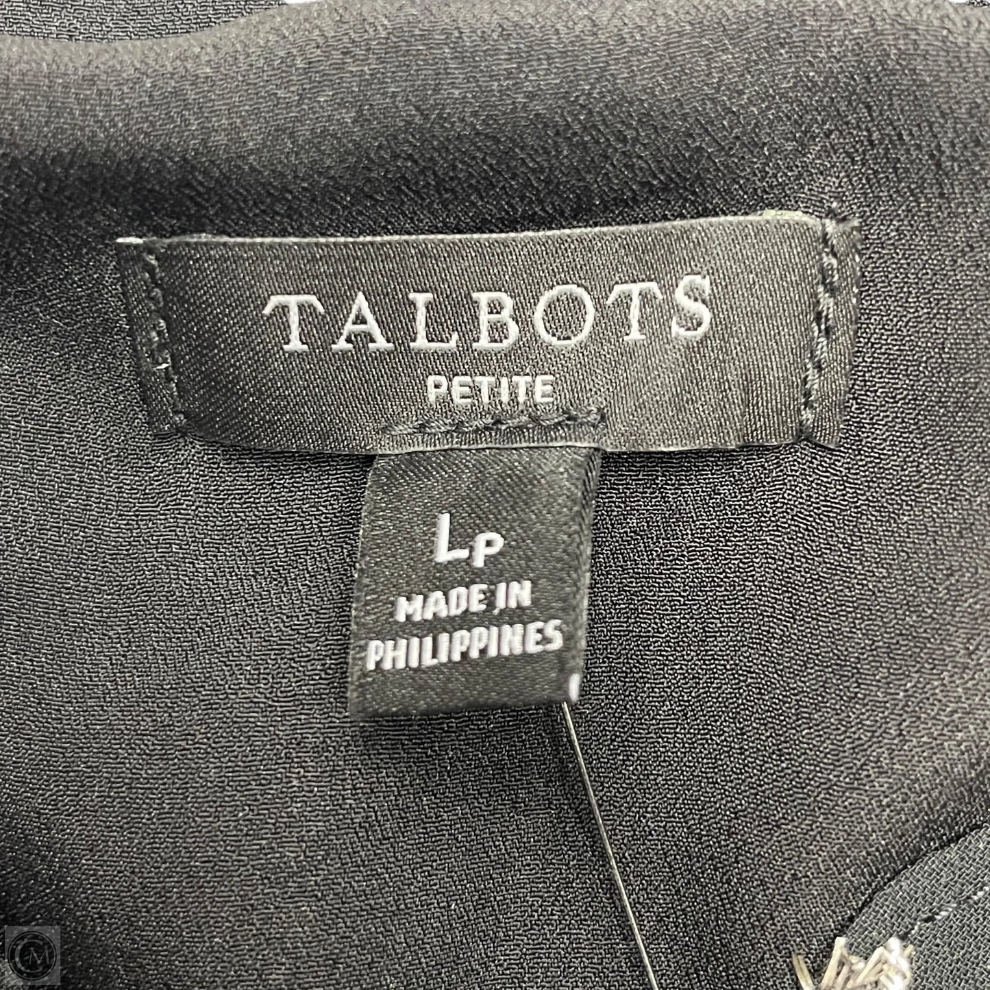 Blouse Long Sleeve By Talbots In Black & Silver, Size: Lp