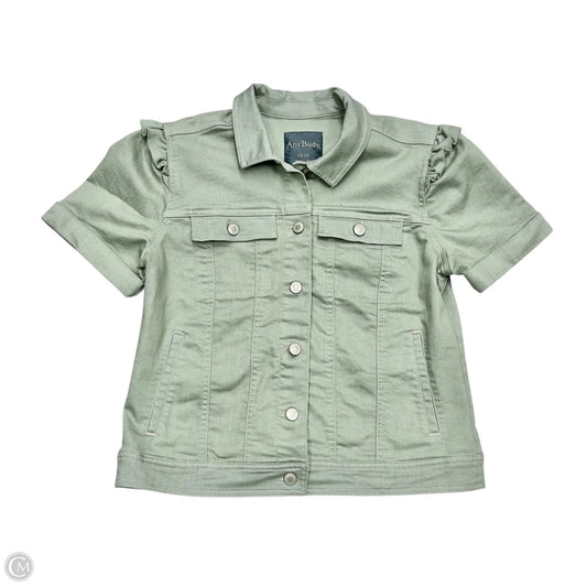 Jacket Denim By Any Body In Green Denim, Size: Xs