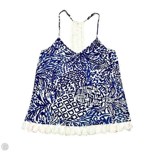 Top Sleeveless Designer By Lilly Pulitzer In Blue & White, Size: M