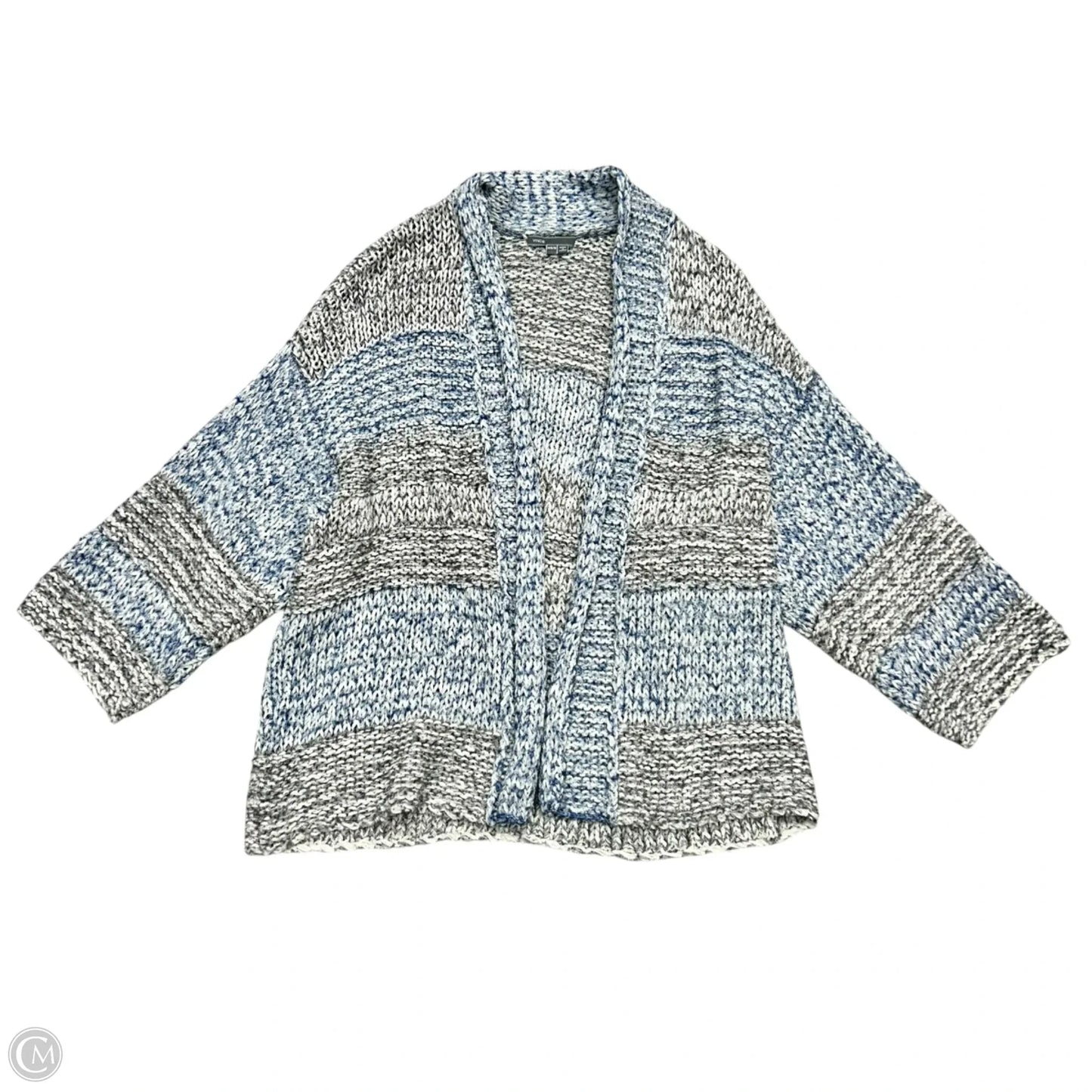 Sweater Cardigan By Vince In Blue & Grey, Size: XS/S