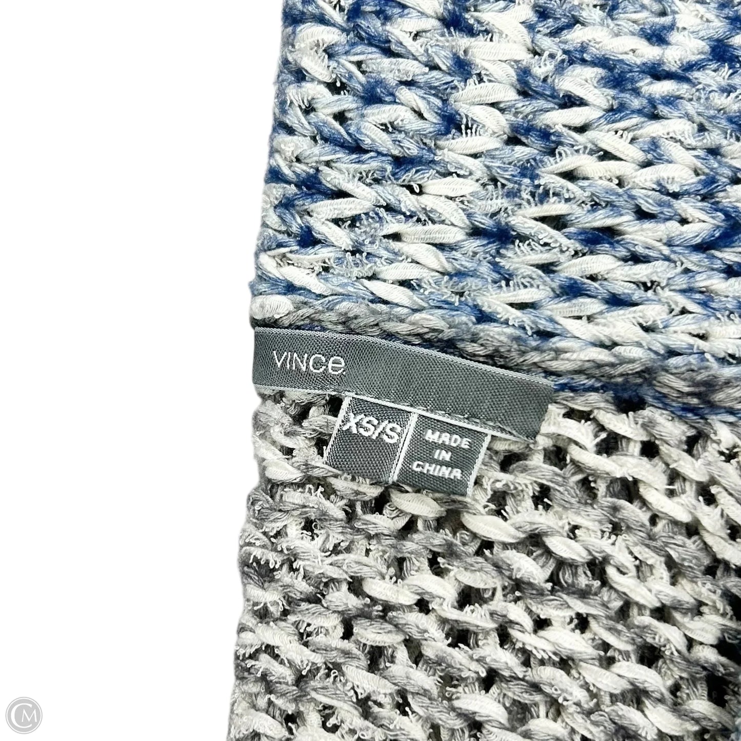 Sweater Cardigan By Vince In Blue & Grey, Size: XS/S