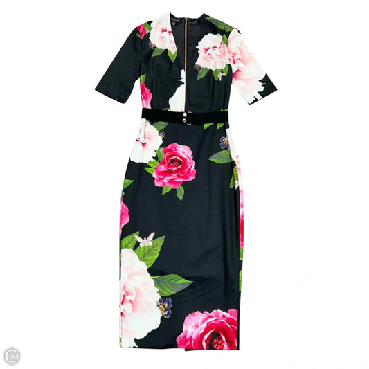 Dress Work By Ted Baker In Black & Pink, Size: Xs