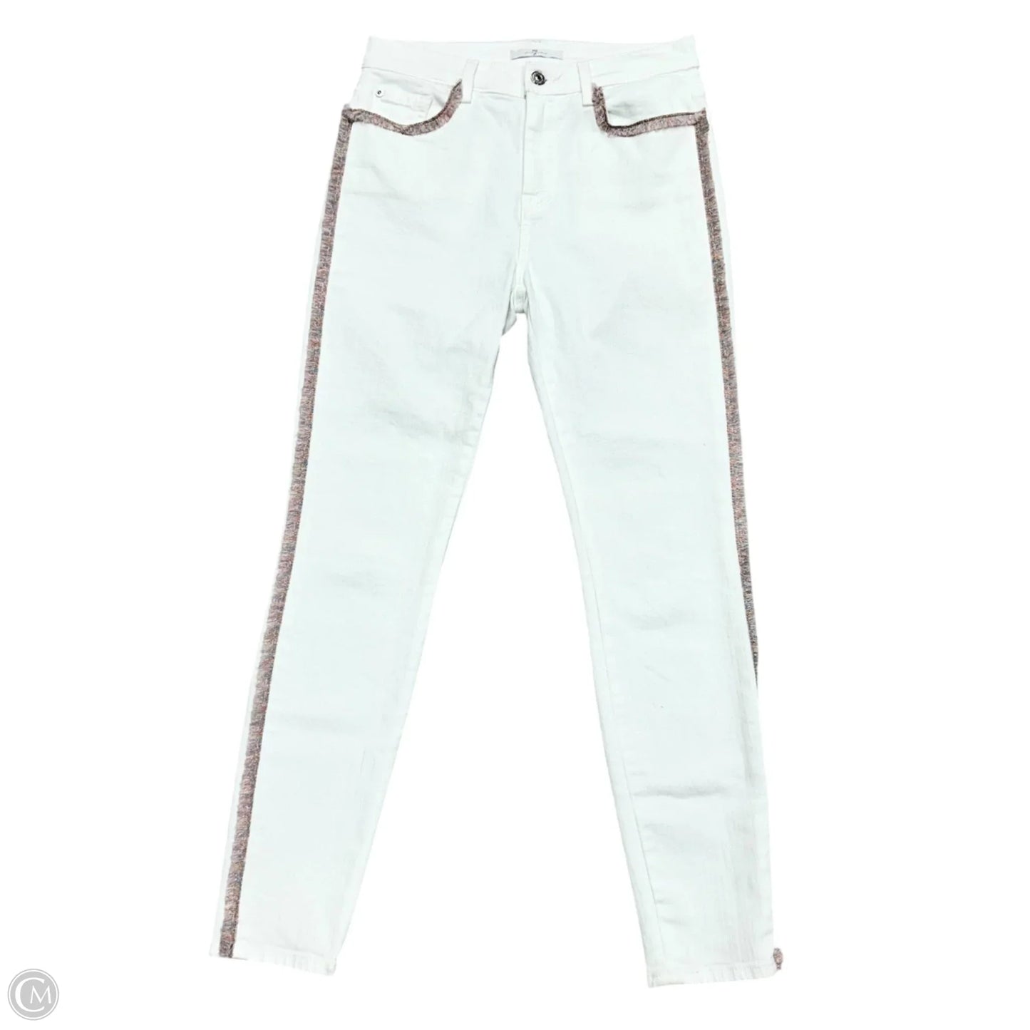 Jeans Straight By 7 For All Mankind In White Denim, Size: 6
