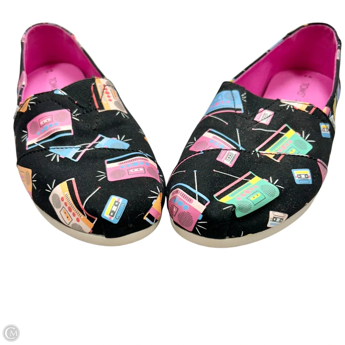 Shoes Flats By Toms In Black & Pink, Size: 9