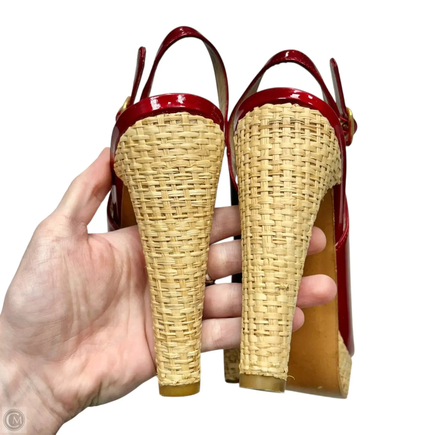 Shoes Designer By Stuart Weitzman In Red & Tan, Size: 9