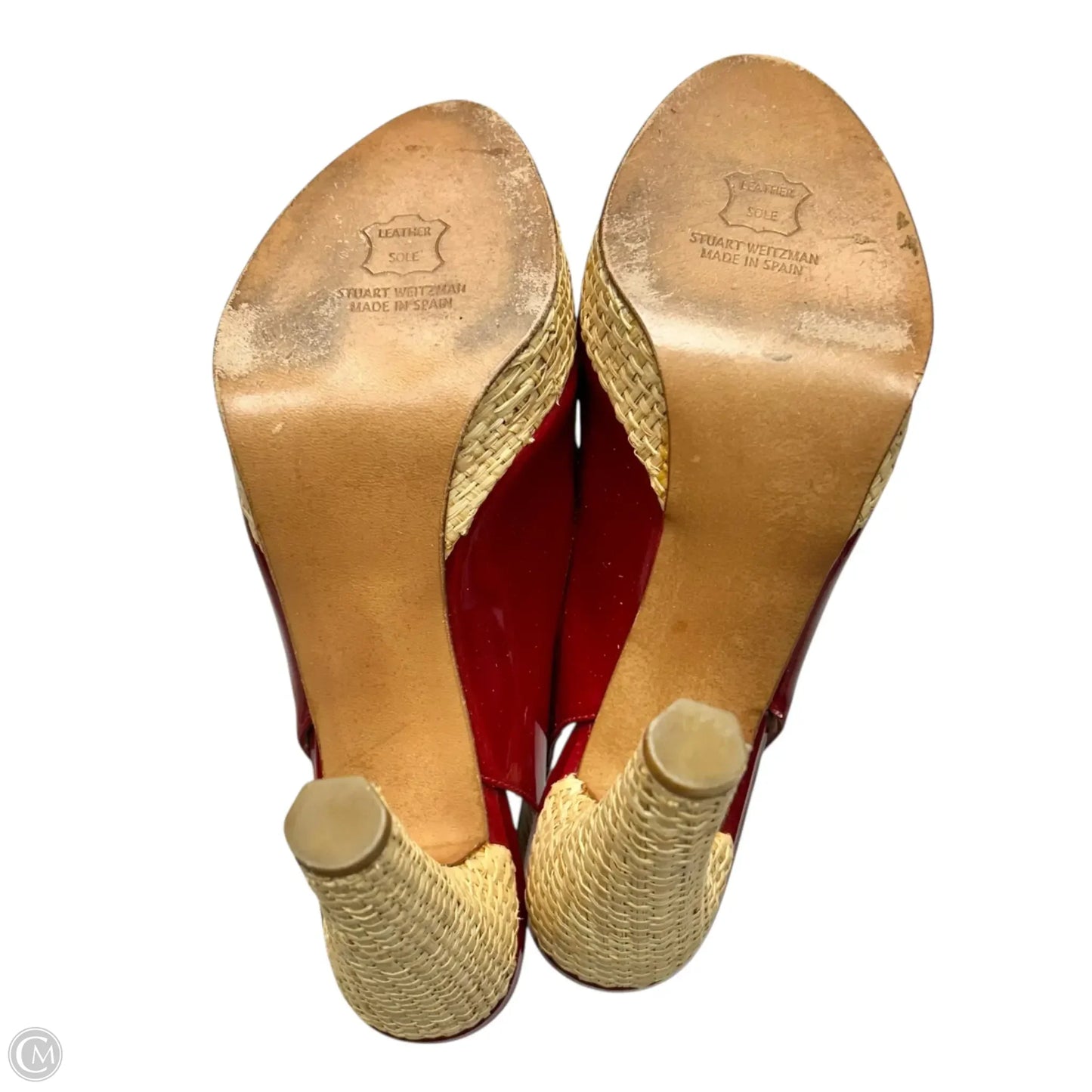 Shoes Designer By Stuart Weitzman In Red & Tan, Size: 9