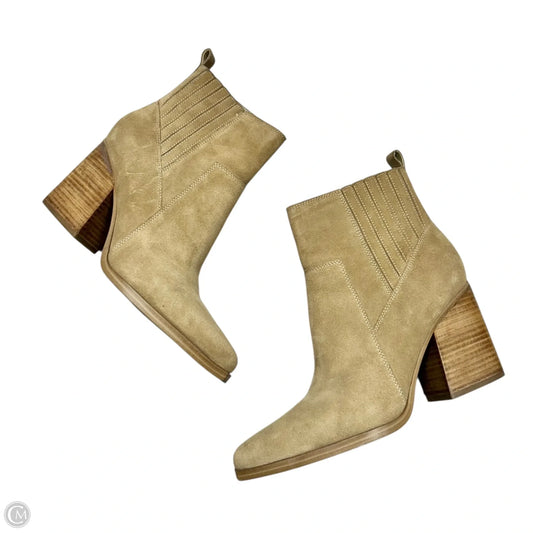 Boots Ankle Heels By Marc Fisher In Tan, Size: 10
