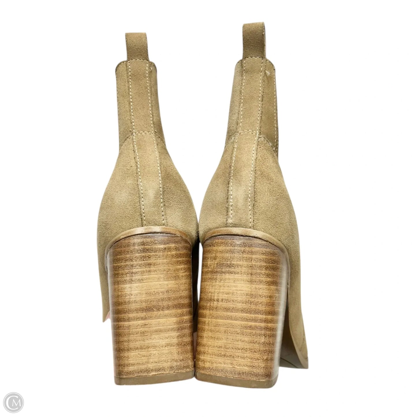 Boots Ankle Heels By Marc Fisher In Tan, Size: 10