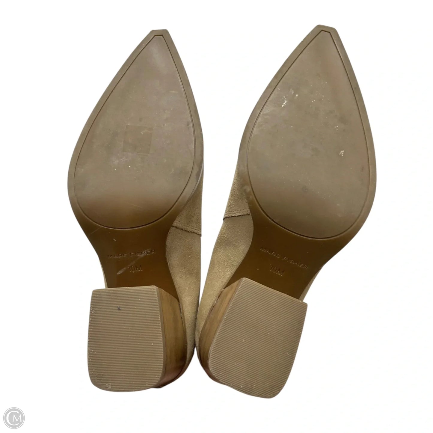 Boots Ankle Heels By Marc Fisher In Tan, Size: 10