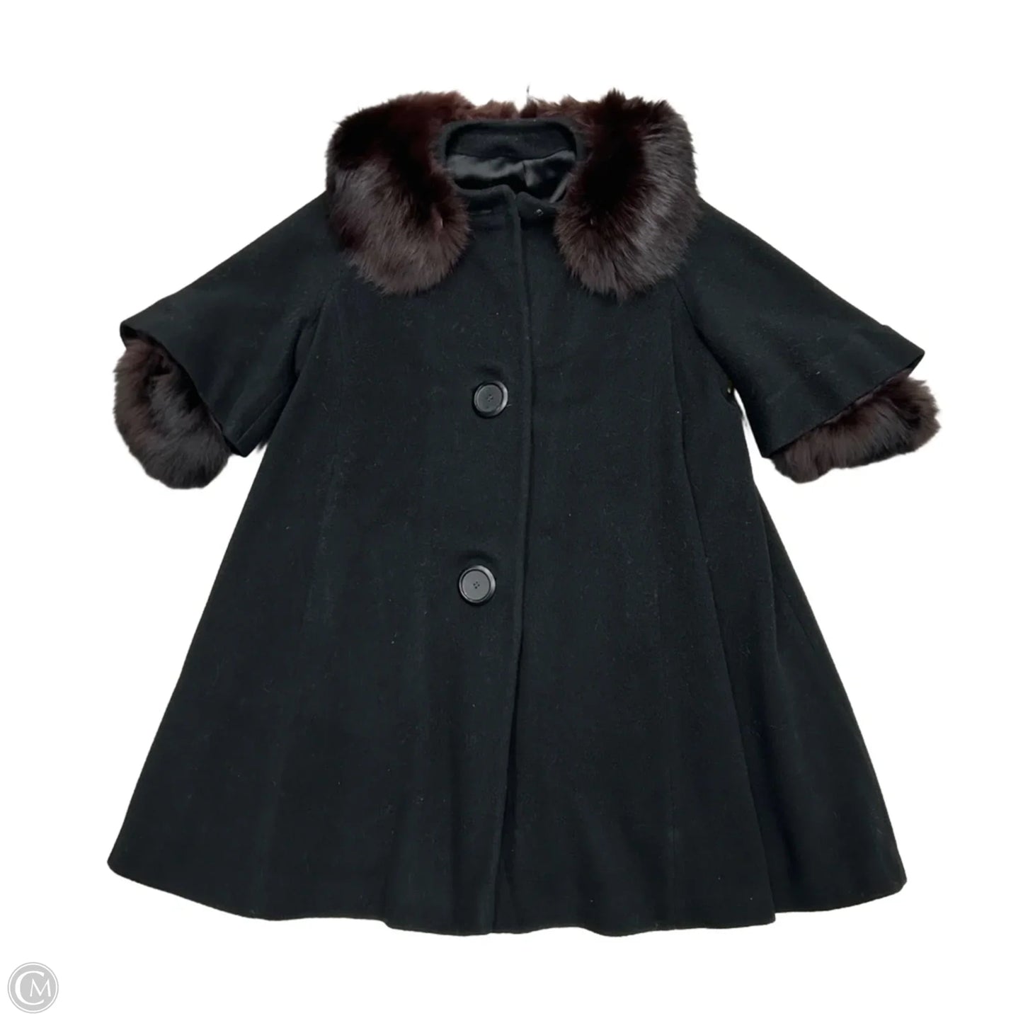 Coat Faux Fur & Sherpa By Braetan Juniors In Black, Size: M