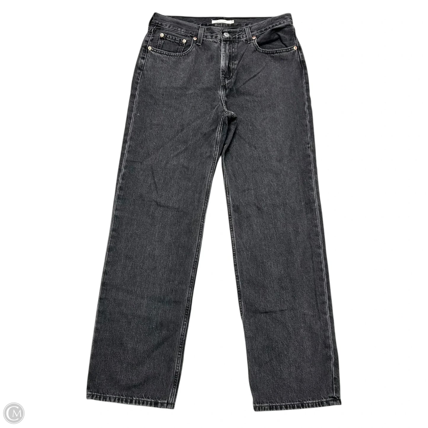 Jeans Straight By Levis In Black Denim, Size: 8