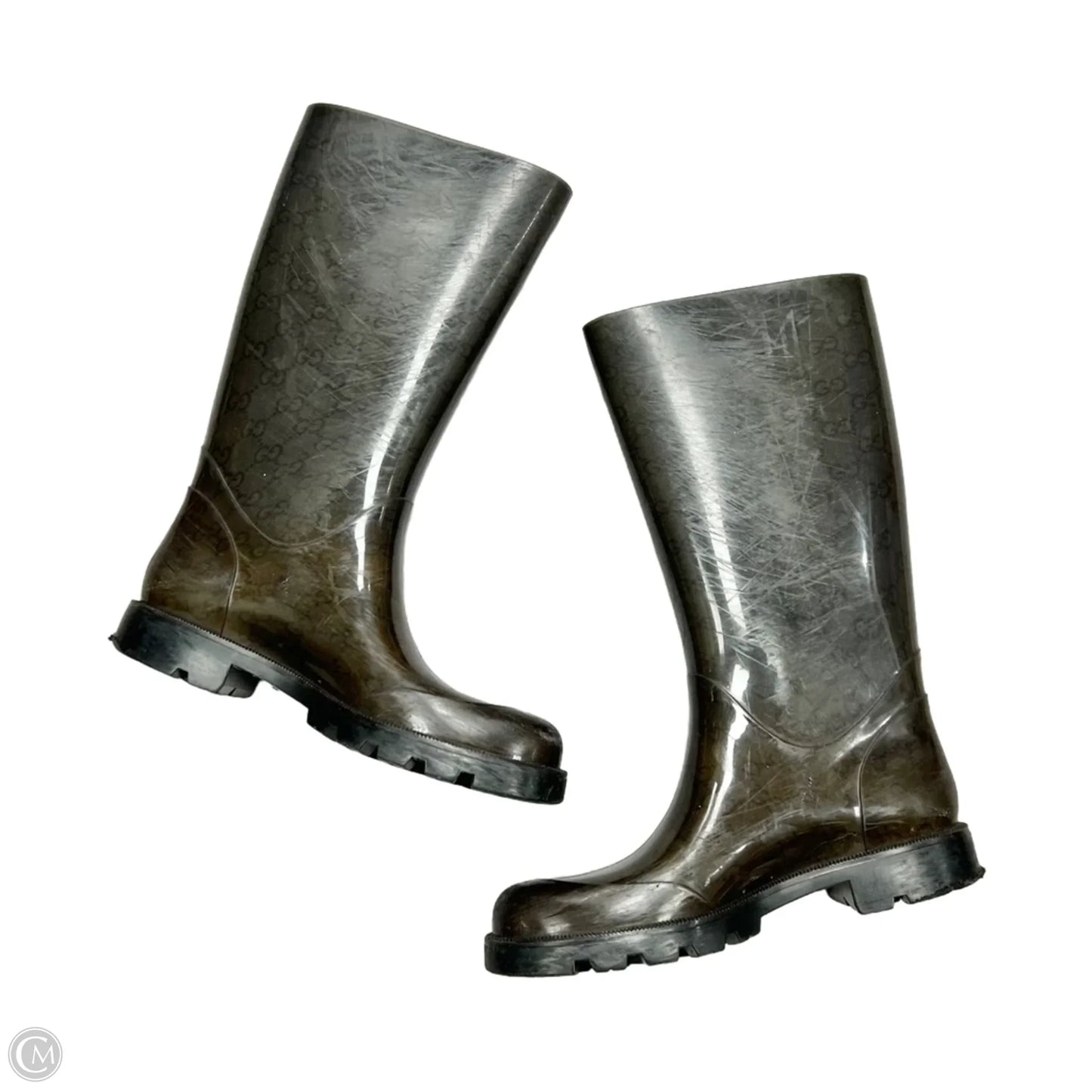 Boots Luxury Designer By Gucci In Brown, Size: 6.5