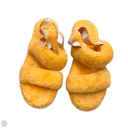 Slippers Designer By Ugg In Orange, Size: 11