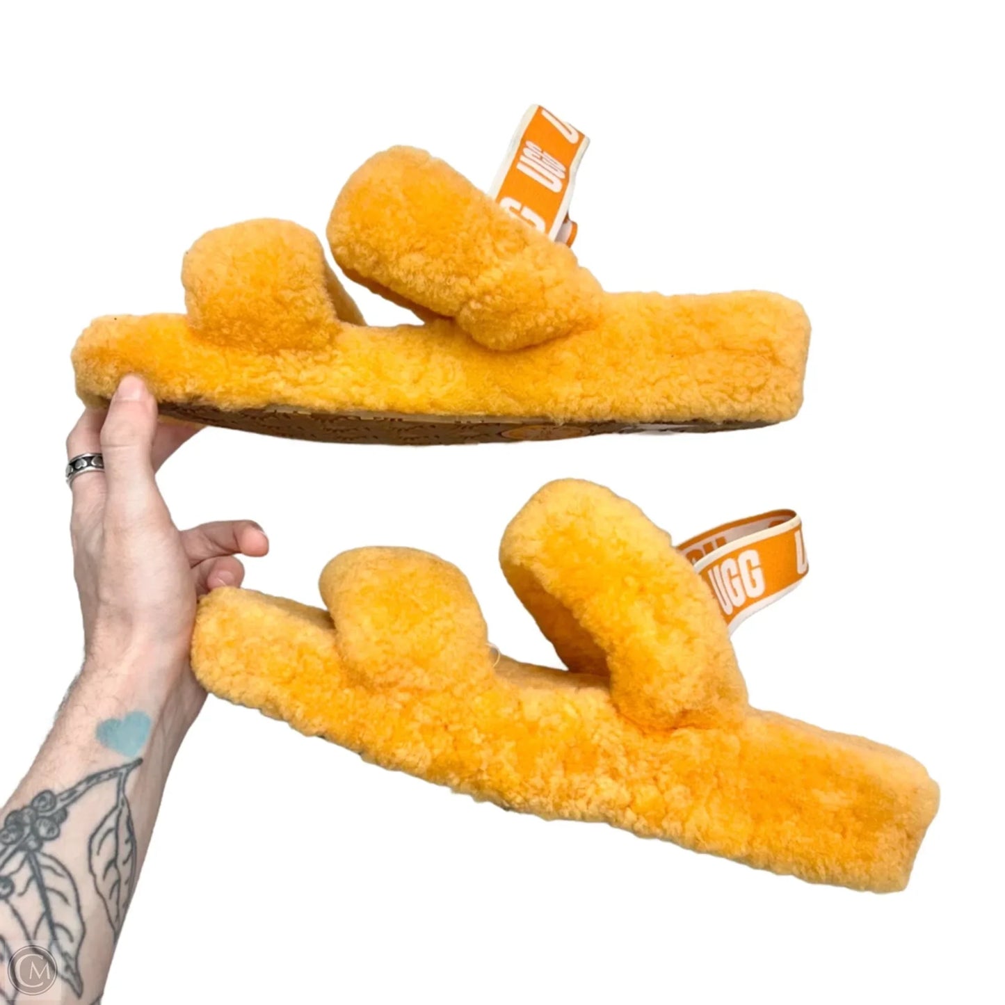 Slippers Designer By Ugg In Orange, Size: 11