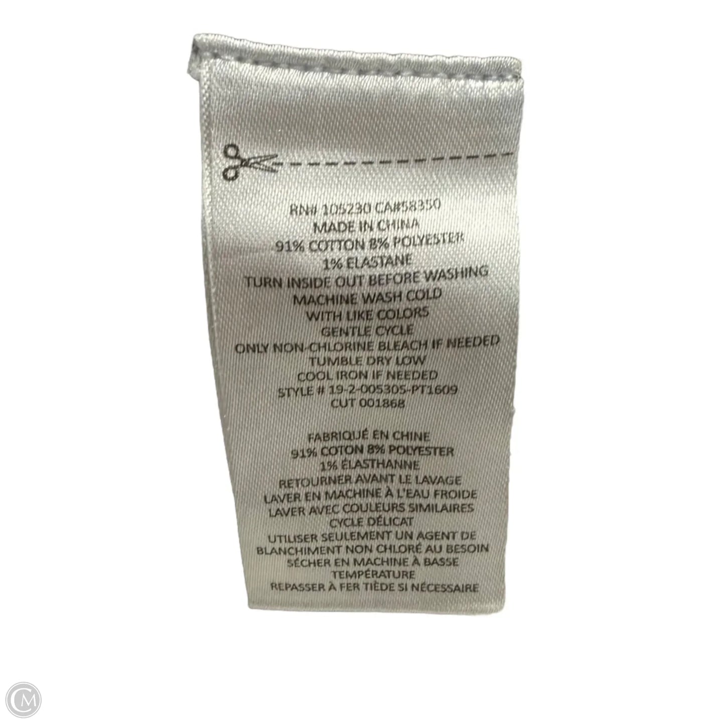 Jeans Straight By Current Elliott In Blue & White, Size: 6