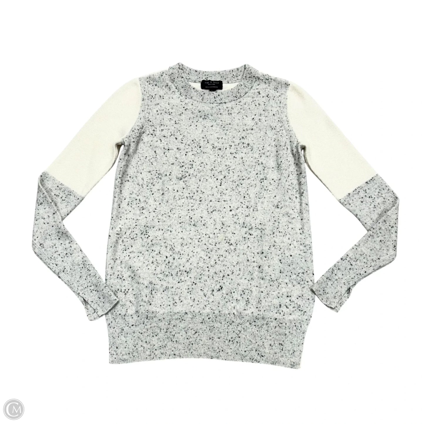 Sweater Cashmere By Rag And Bone In Cream & Grey, Size: Xxs