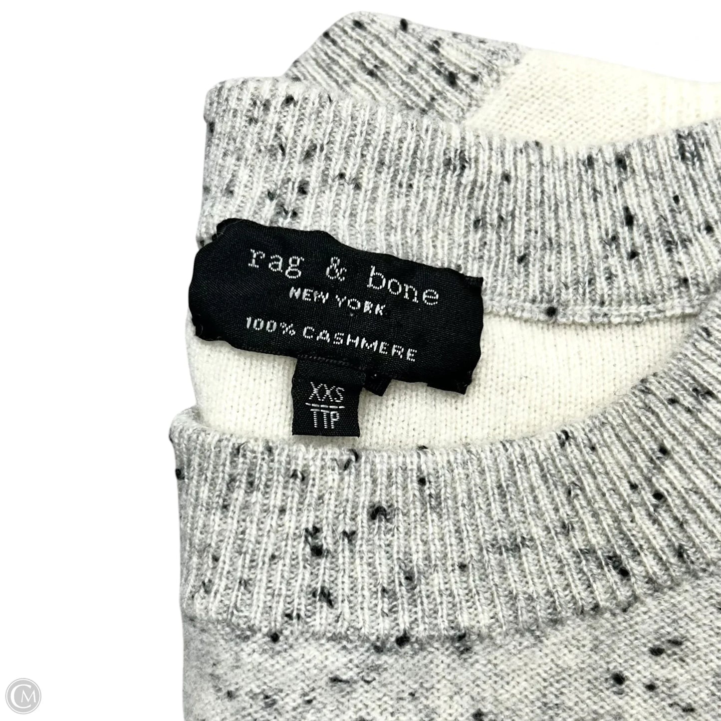 Sweater Cashmere By Rag And Bone In Cream & Grey, Size: Xxs