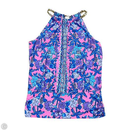 Top Sleeveless Designer By Lilly Pulitzer In Blue & Pink, Size: M