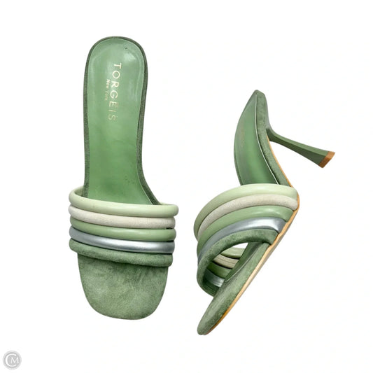 Sandals Heels Stiletto By Torgeis In Green, Size: 7