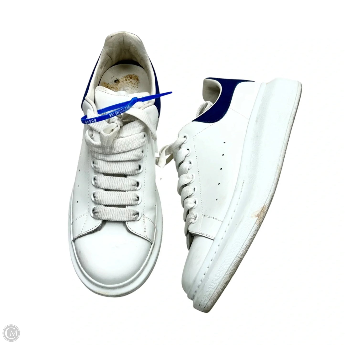 Shoes Luxury Designer By Alexander Mcqueen In Blue & White, Size: 9.5
