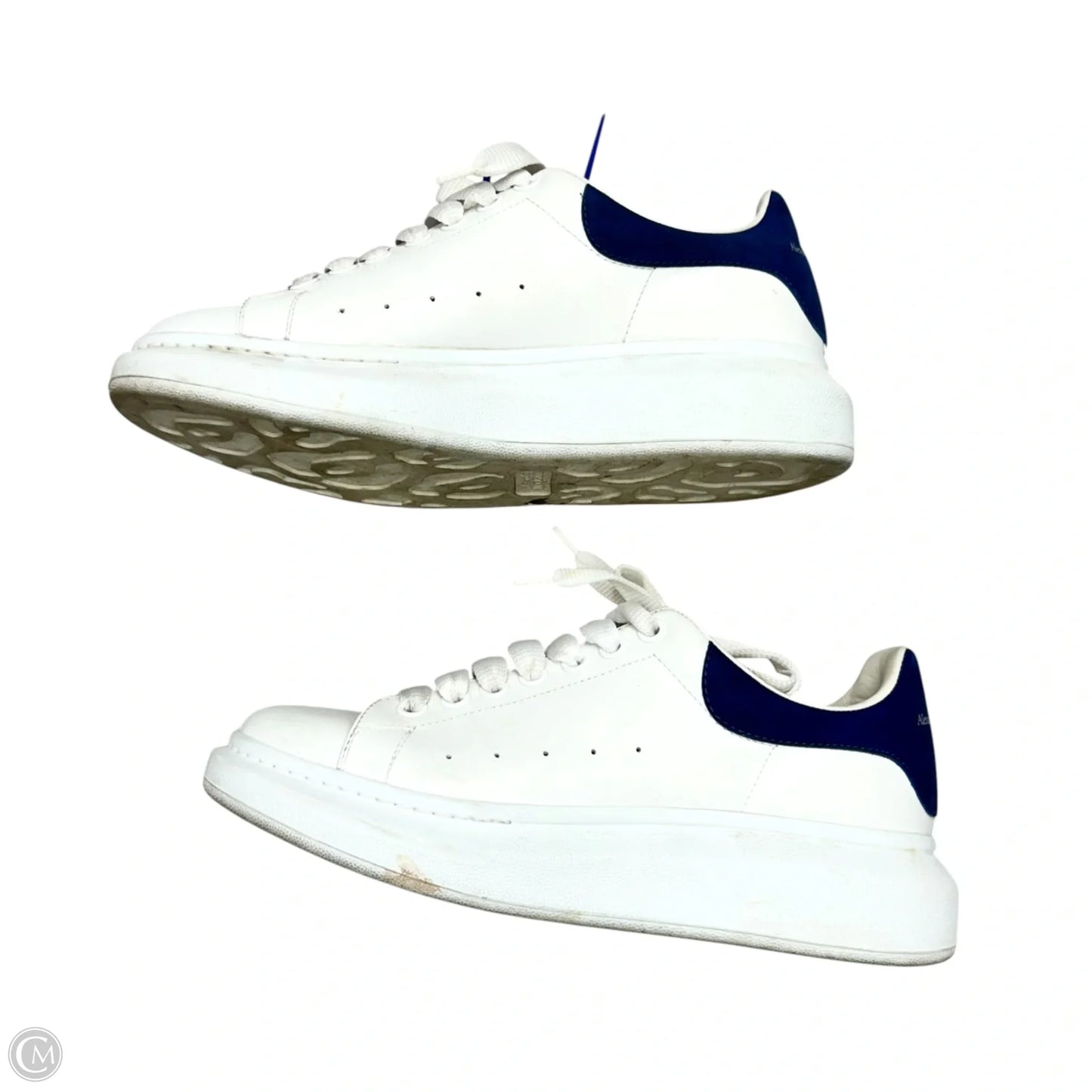 Shoes Luxury Designer By Alexander Mcqueen In Blue & White, Size: 9.5