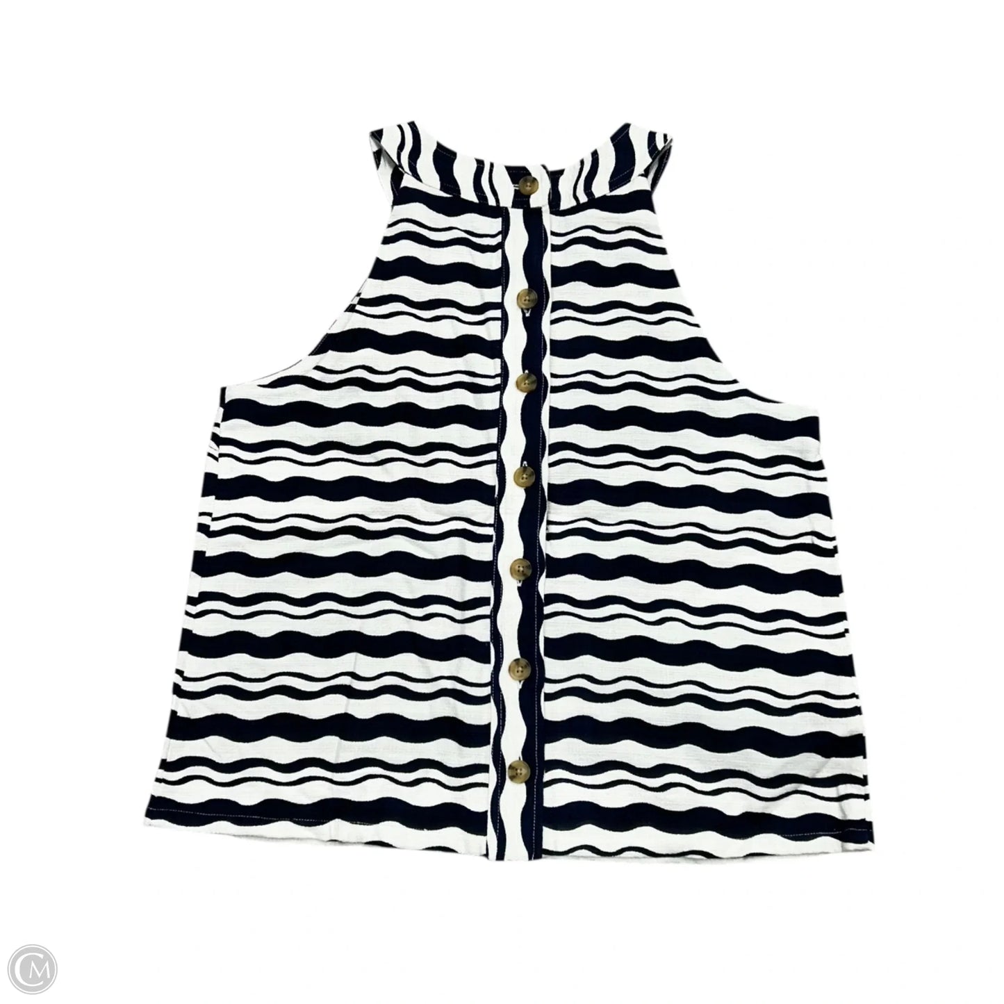 Top Sleeveless By Ann Taylor In Blue & White, Size: S