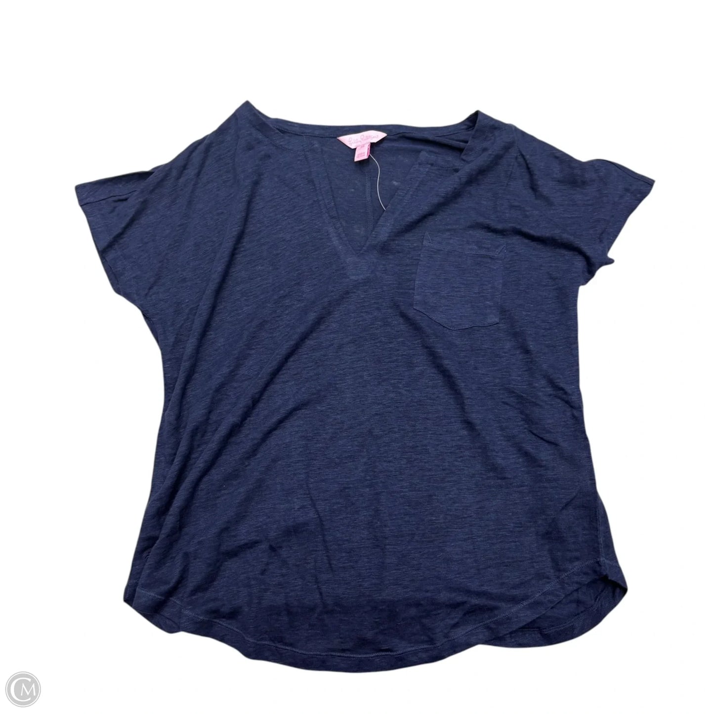 Top Short Sleeve Designer By Lilly Pulitzer In Navy, Size: Xl