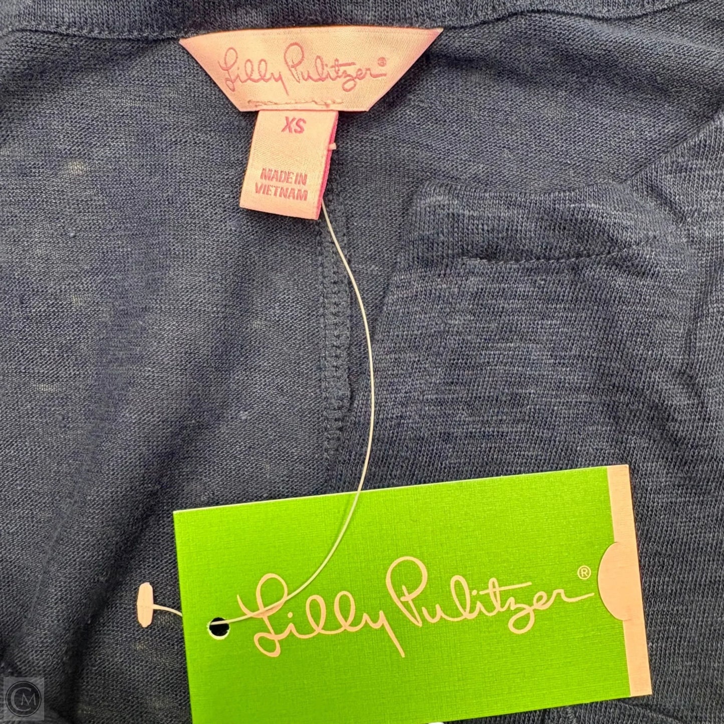Top Short Sleeve Designer By Lilly Pulitzer In Navy, Size: Xl