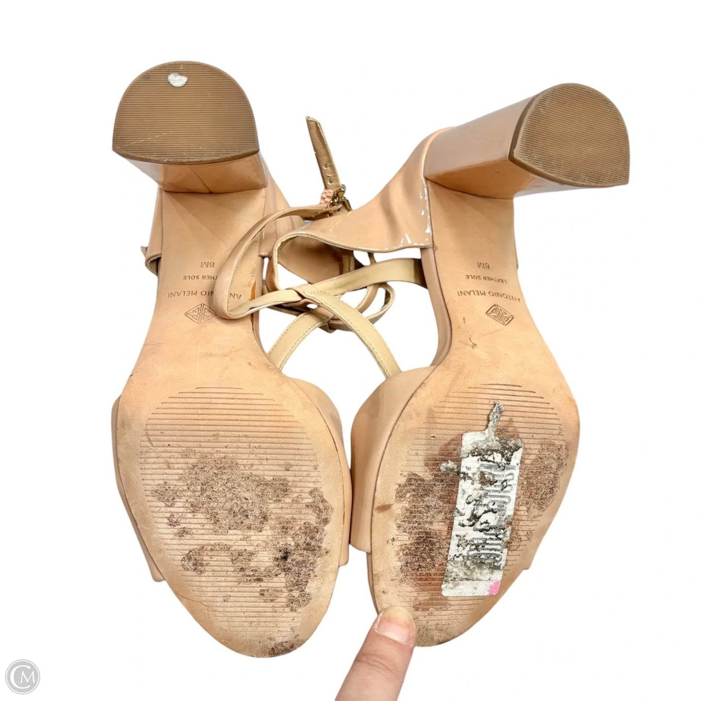 Sandals Heels Block By Antonio Melani In Tan, Size: 8