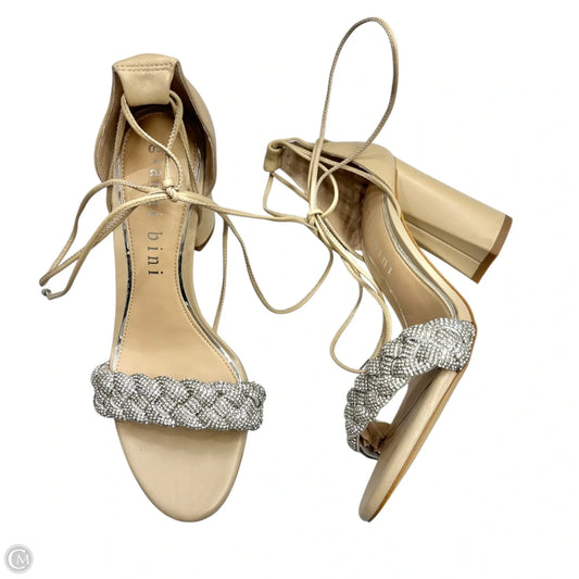 Sandals Heels Block By Gianni Bini In Tan, Size: 8.5