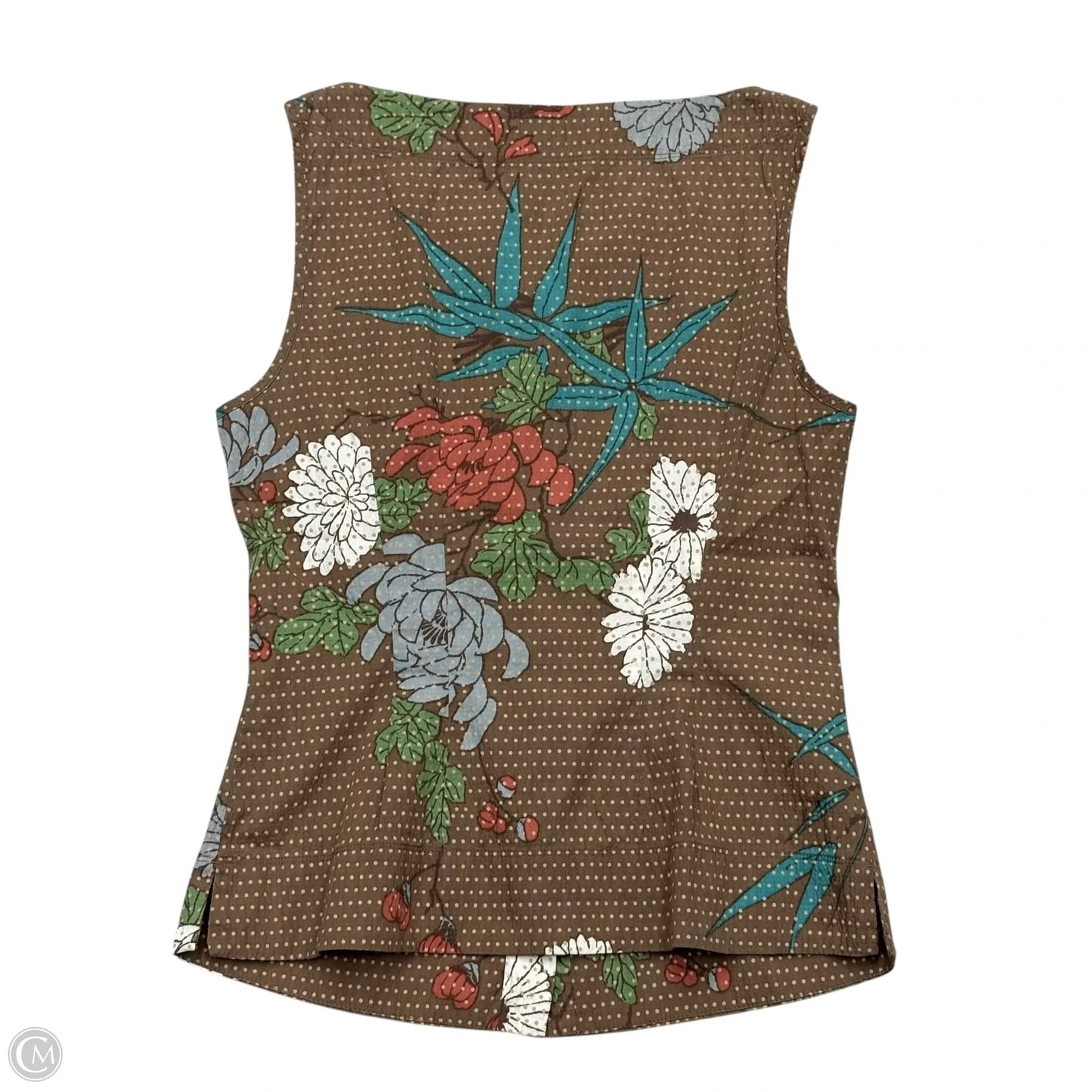 Top Sleeveless By Rene Lezard In Brown, Size: S