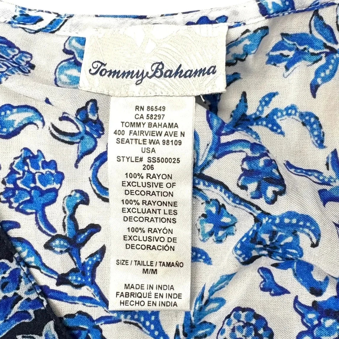 Dress Casual Maxi By Tommy Bahama In Blue & White, Size: M