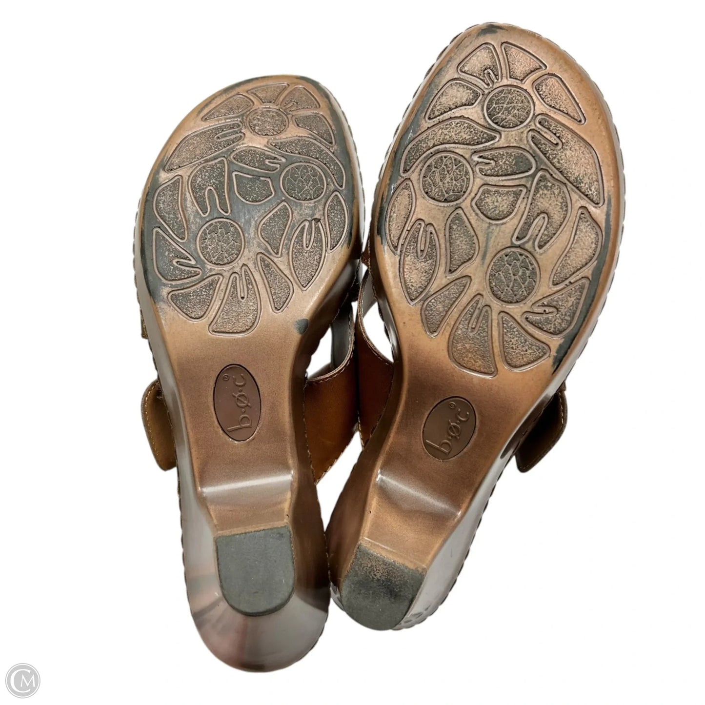 Sandals Heels Block By Boc In Brown, Size: 8