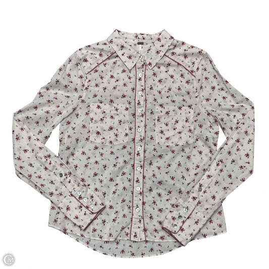 Blouse Long Sleeve By Free People In Pink, Size: S