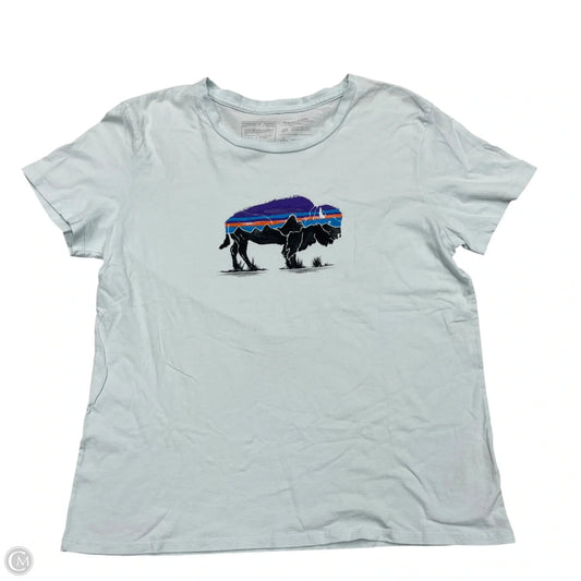 Top Short Sleeve By Patagonia In Blue, Size: M