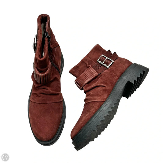 Boots Ankle Flats By Miz Mooz In Maroon, Size: 8.5