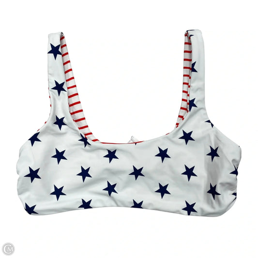 Swimsuit Top By Cupshe In Blue Red & White, Size: M