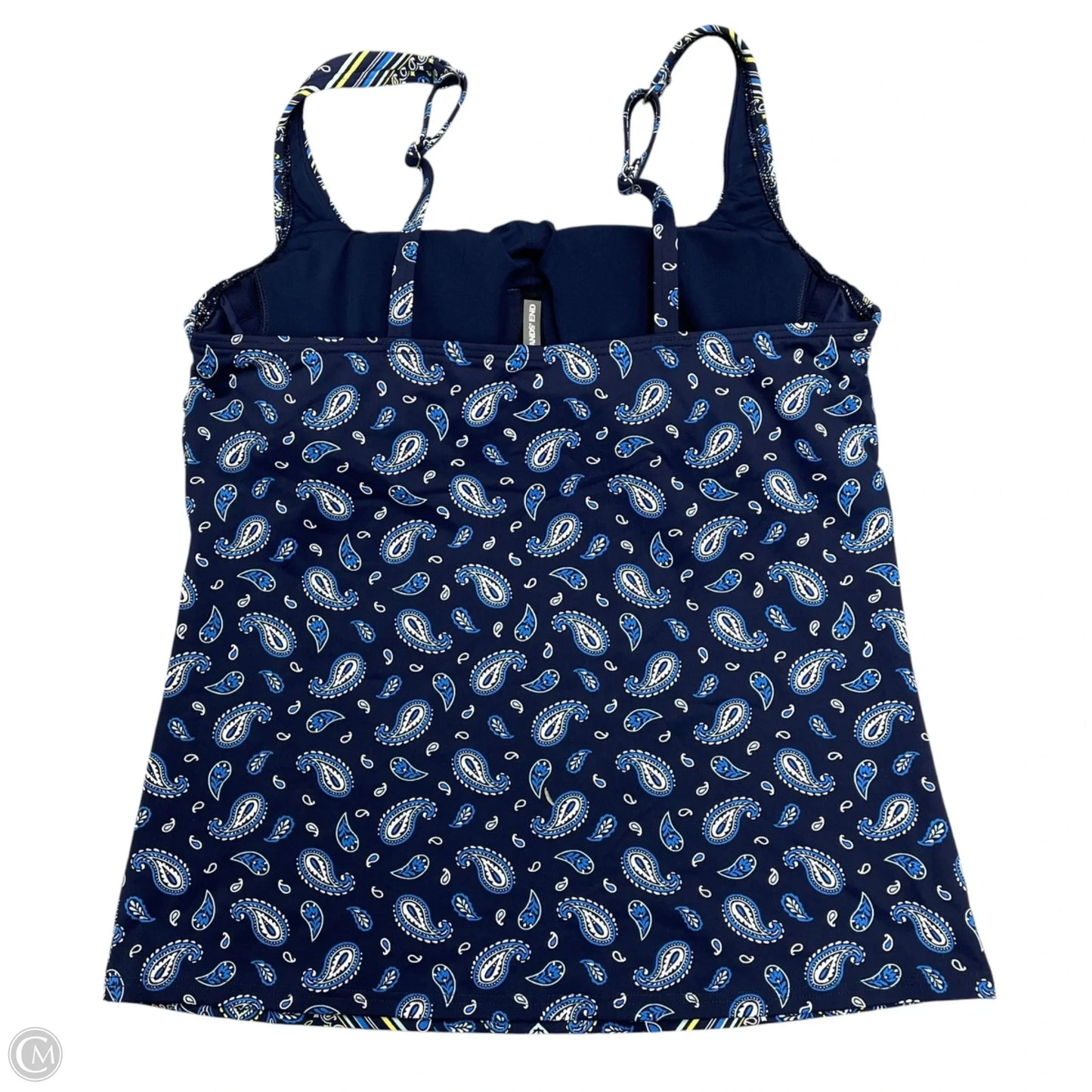 Swimsuit Top By Lands End In Blue & White, Size: M